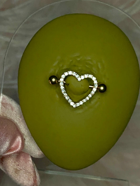 Heart on Ice Nipple Rings